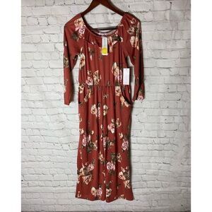 🆕 CHENAULT GIRL | Floral Trinney Brushed Ruffle Neck Jumpsuit Size 14
